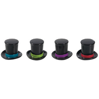 3D Top Hat Lay-On Cupcake Decorations - 8 Pcs