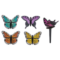 Assorted Life Like Butterfly Cupcake Picks - 10Pc