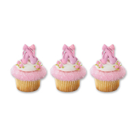 Ballet Slipper Shoes Pink Cupcake Rings 6 Pieces - Girl Pink Cupcake Rings