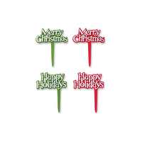 Holiday Tidings Cupcake Picks 8 Pieces Cupcake Picks 