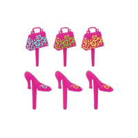 Animal Print Purse And Shoe Cupcake Picks - 6 Pcs