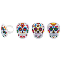 Sugar Skulls Cupcake Rings - 6Pce