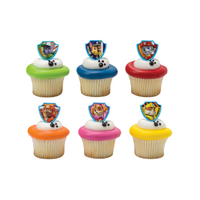 Paw Patrol Ruff Ruff Rescue Cupcake Rings - Dog Puppy Cupcake Rings - 12Pieces 