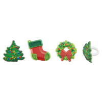 Whimsical Christmas Assortment Cupcake Rings - 6Pcs