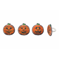 Chalk-O-Lantern Pumpkin Cupcake Rings - 8 Pce