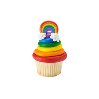 Rainbow Cupcake Rings - 8 Pc