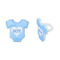 Its A Boy Onesie Cupcake Ring - 6Pce