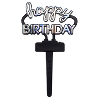 Happy Birthday Neon Sign Cupcake Picks - (6Pcs)