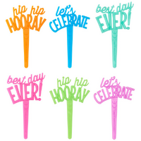 Celebratory Sayings Cupcake Pick - 6 Pieces