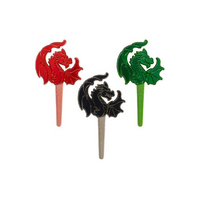 Assorted Dragon Cupcake Picks 12 Pc