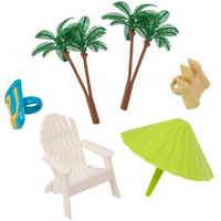 Beach Chair And Umbrella - Cake Topper Decopac - 6 Pcs