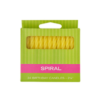 Yellow Smooth And Spiral Candles Bakery Crafts 