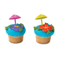 3D Umbrella cupcake picks - 6pieces Bakery Crafts