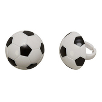 3D Soccerball Cupcake Rings - Set Of 8