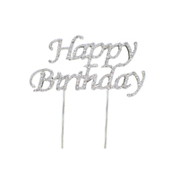 Happy Birthday Pick- Cake Topper - Diamante