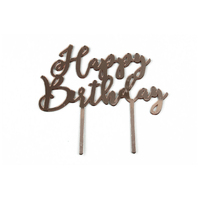 Happy Birthday - Acrylic Cake Topper - Rose Gold Mirror