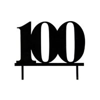 100 Number Acrylic Black Cake Topper-Anniversary/Birthday