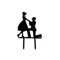 Proposal 1 - Acrylic Engagement Wedding Silhouette Cake Topper 