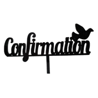 Confirmation - Acrylic Cake Topper - Black Glitter