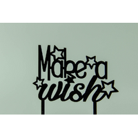 Make A Wish - Acrylic Cake Topper - Black: Single