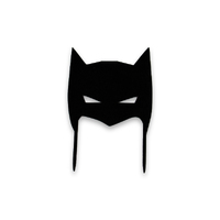 Bat Mask - Acrylic Cake Topper - Black 