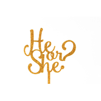 He Or She? - Acrylic Baby Shower Cake Topper - Gold Glitter