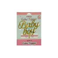 Baby Boy - Acrylic Cake Topper - Gold Mirror