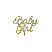 Baby Girl - Acrylic Cake Topper - Gold Mirror