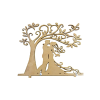 Love Tree Wood Look Acrylic Engagement/Wedding Cake Topper