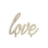 Love Script Wood Look Acrylic Engagement/Wedding Cake Topper