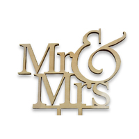 Mr And Mrs Wood Look Acrylic Engagement Wedding Cake Topper 