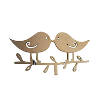 Love Birds Wood Look Acrylic Engagement/Wedding Cake Topper