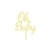 Oh Baby - Wood Look Acrylic Baby Shower Cake Topper 