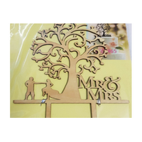 Mr And Mrs Tree Wood Look Acrylic Engagement Wedding Cake Topper 