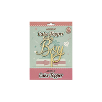 Baby Boy -  Wood Look Acrylic Cake Topper