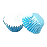 Light Blue Mini 25mm Foil Cupcake Cases - 50 Pieces