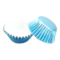 Light Blue Mini 35mm Foil Cupcake Cases - 50 Pieces 