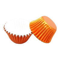 Orange Mini 25mm Foil Cupcake Cases - 50 Pieces 