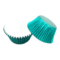 Teal Green Large Foil  Cupcake Cases - 25 Pieces