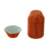 Orange Large Foil - 250Pieces Plain Baking Cupcake Bulk Cup Cake Case