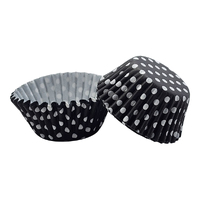 Black And White Polka Greaseproof Mini 35mm Cupcake Cases