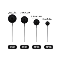 Black Matte Ball Toppers 20pcs