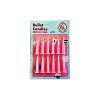 Hot Pink Bullet Candles - 12Pk