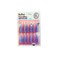 Royal Blue Bullet Candles - 12Pk