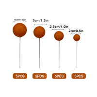 Burnt Orange Matte Ball Toppers 20pcs