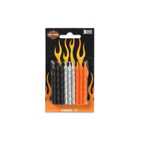 Black Silver Orange Spiral Birthday Candles Bakery Crafts 