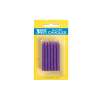 Purple Glitter Smooth And Spiral Candles Bakery Crafts 