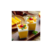 Plastic Dessert Cup Square 150ml - 10Pc