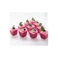 Plastic Dessert Cup Square Slanted 70ml - 10Pc