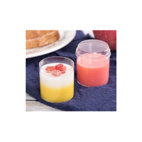 Plastic Round Flat Dessert Cup 60ml - 10Pc